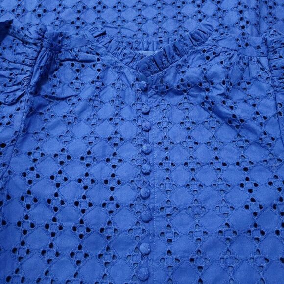 🆕️ Hyacinth House - XXS Tuckernuck Eyelet Midi Tryall Dress In Royal Blue - Picture 9 of 11